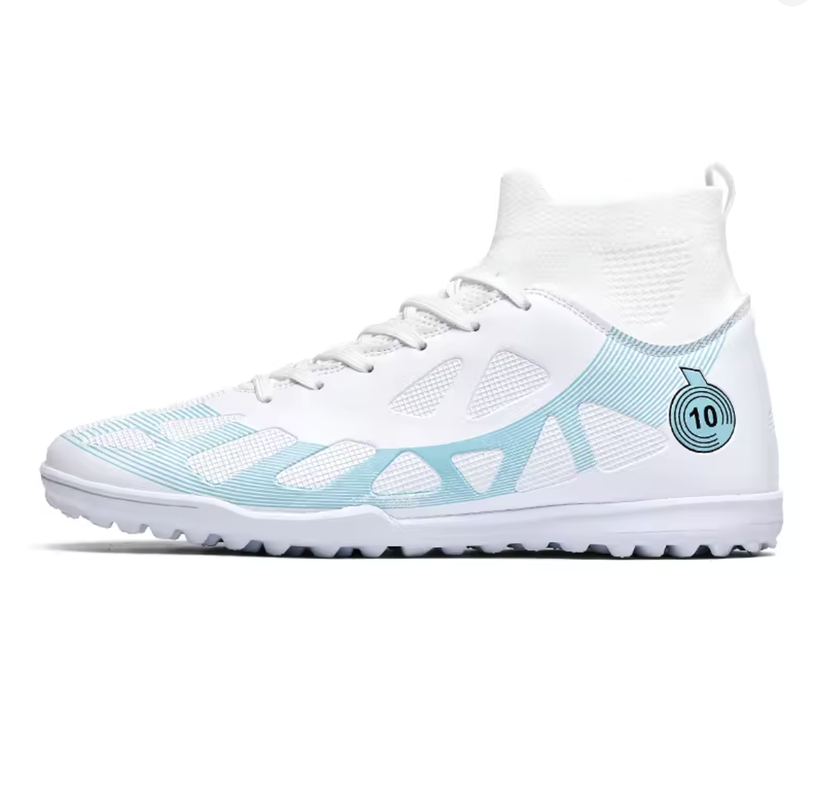 Num 10 Elite Turf Soccer Cleats - White/Blue