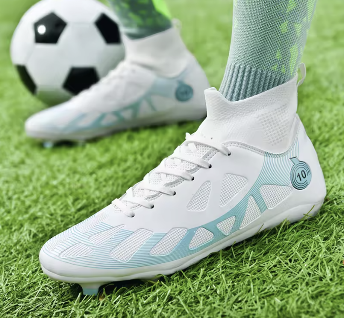 Num 10 Elite Turf Soccer Cleats - White/Blue
