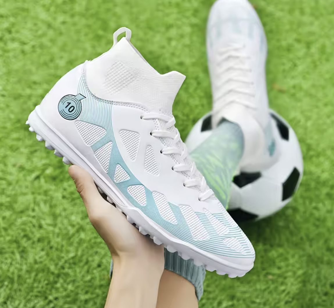 Num 10 Elite Turf Soccer Cleats - White/Blue