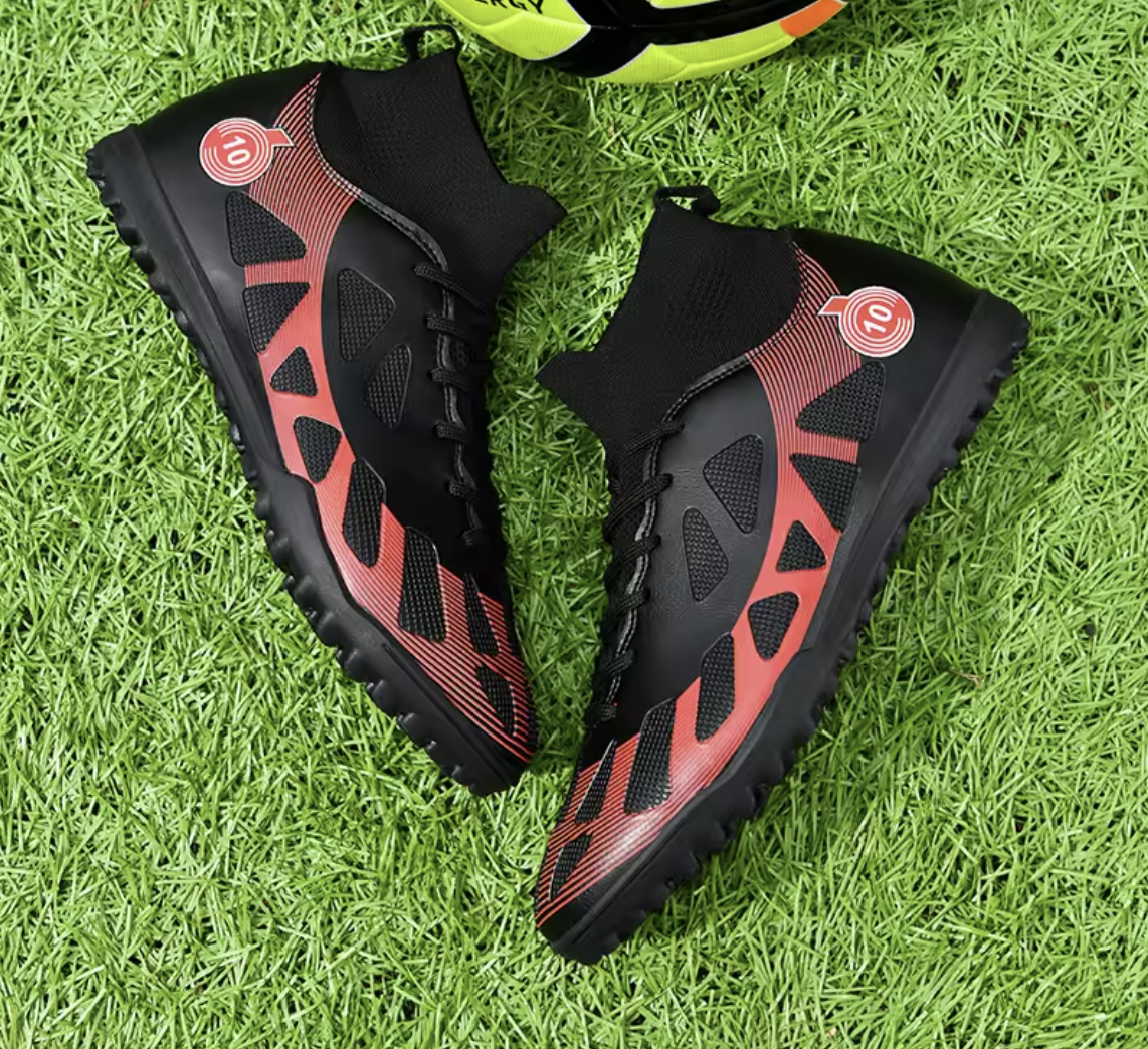 Num 10 Elite Turf Soccer Cleats - Black/Red
